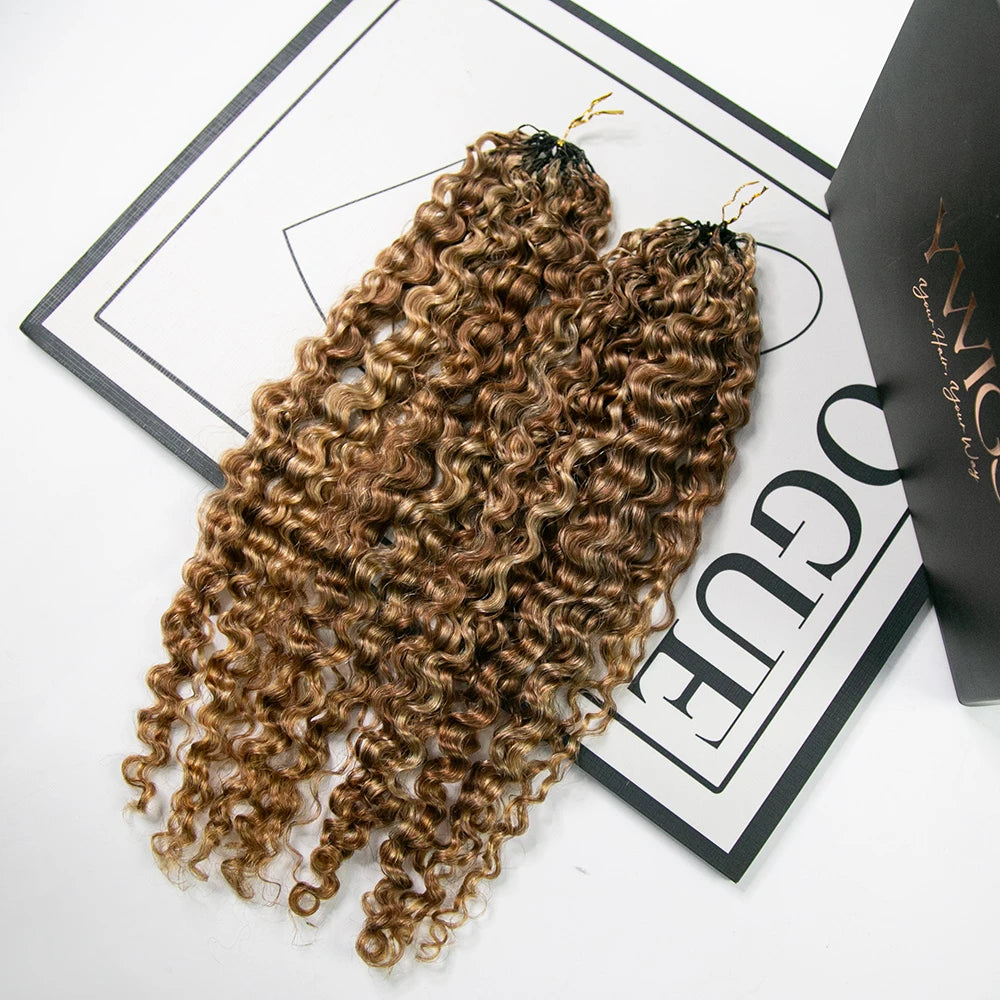 blonde mixed water deep wave feather crochet for women