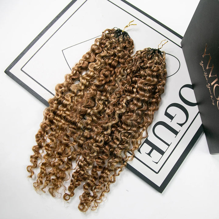 blonde mixed water deep wave feather crochet for women