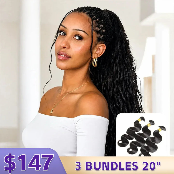 Ywigs Body Wave Bulk Hair Extensions for Braiding front view