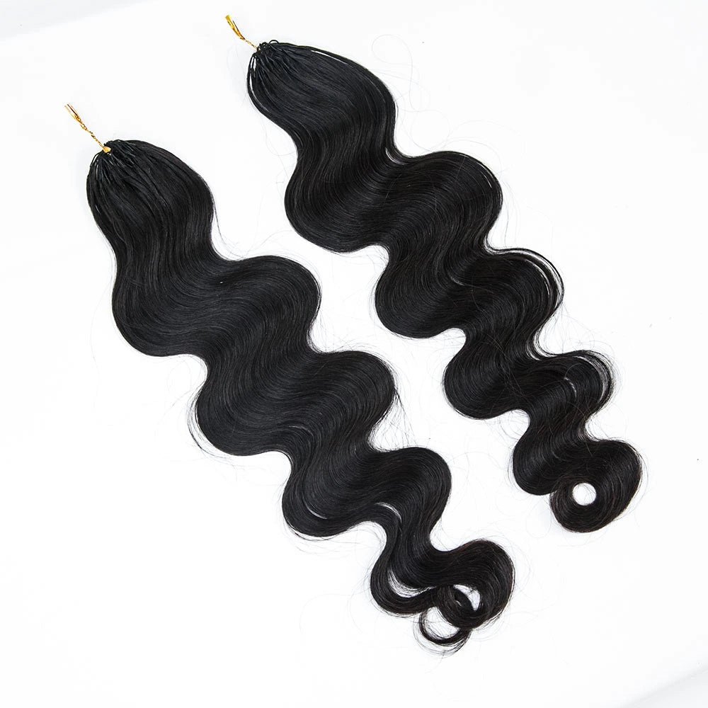 Ywigs Natural Black Body wave  feather crochet hair two bundles with multiple pre-separated strands for braids