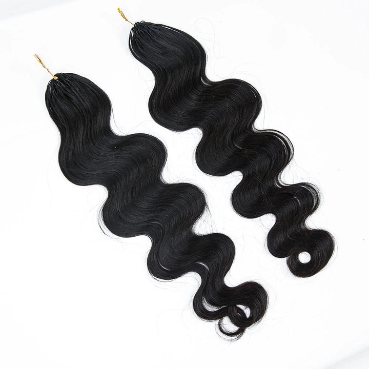 Ywigs Natural Black Body wave  feather crochet hair two bundles with multiple pre-separated strands for braids