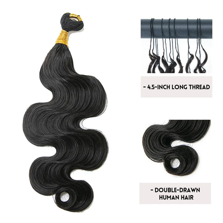 body wave feather crochet human hair boho braids