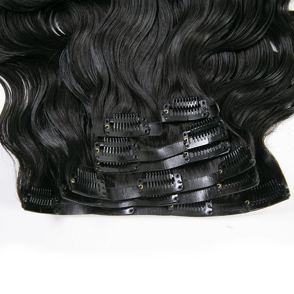 Invisible Edge Clip In Hair Extensions Body Wave – Ywigs