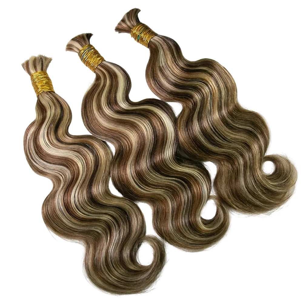 Braiding Hair for Woman Body Wave Bulk Human Mix Color