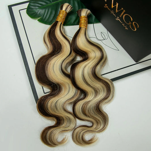 body wave bulk human hair piano color