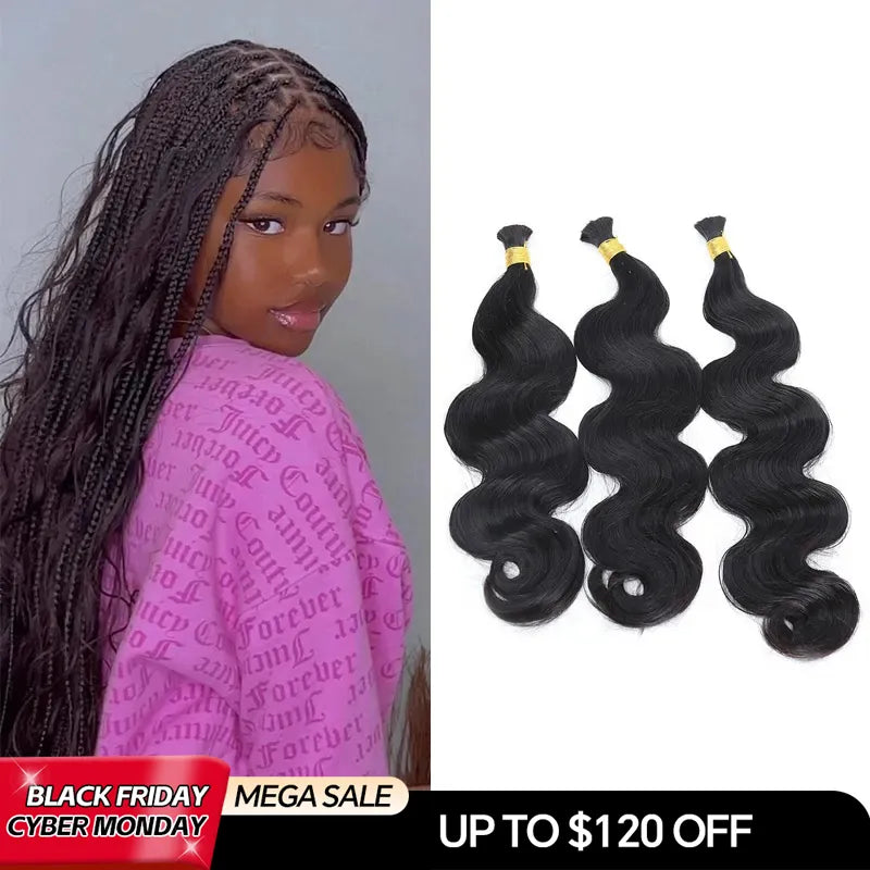 body wave double drawn bulk hair cyber monday sale