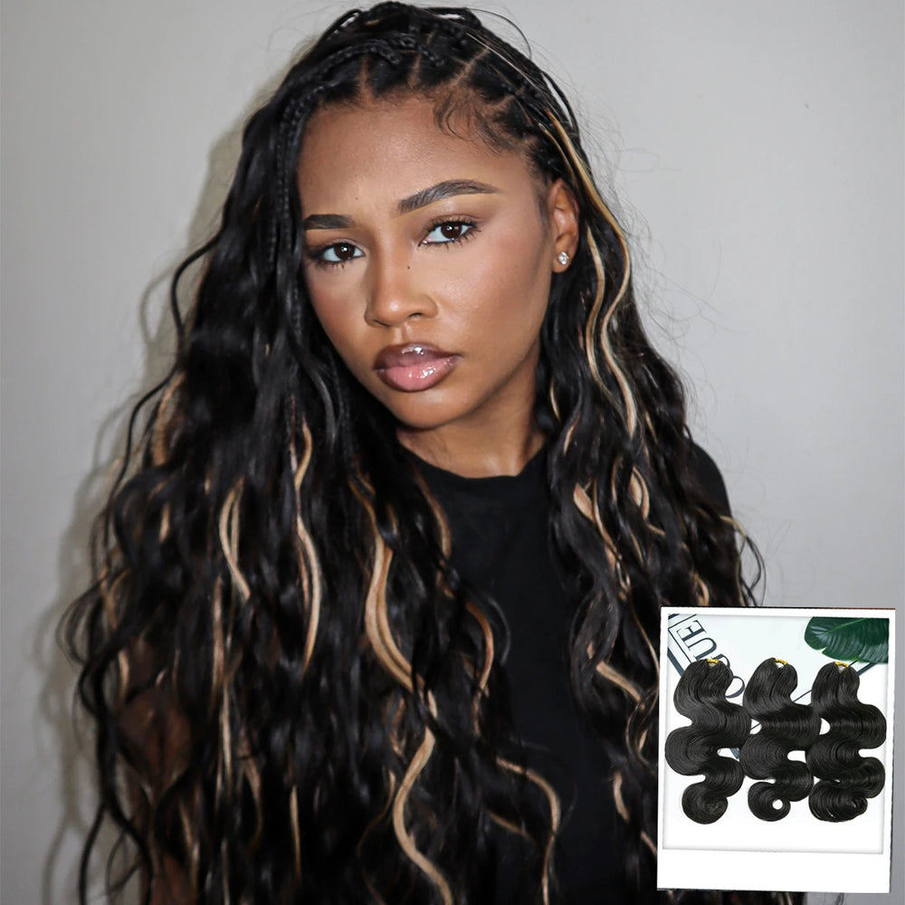 highlight body wave feather crochet miracle knots braids