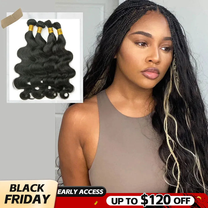 body wave half braids half sew in black friday sale