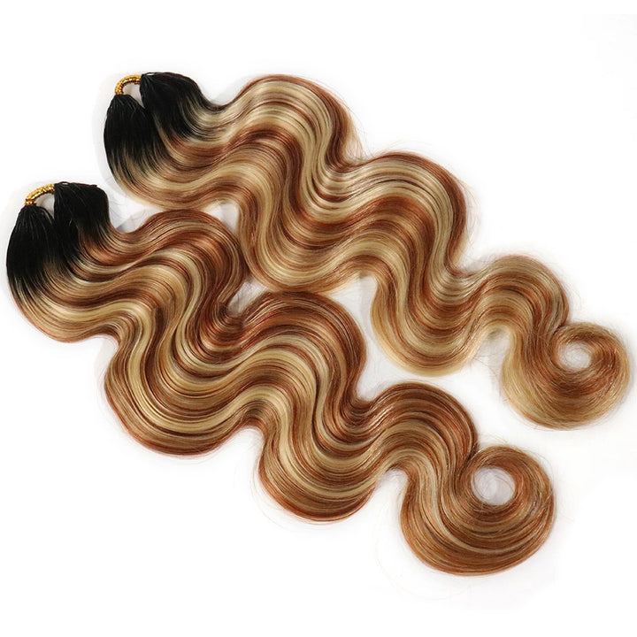 body wave human crochet hair #T1B/27/30/613 color for miracle knots