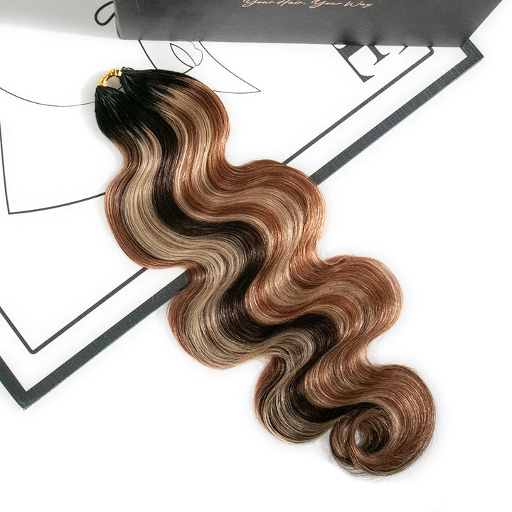 body wave human crochet hair T1B/4/27/30 mix color