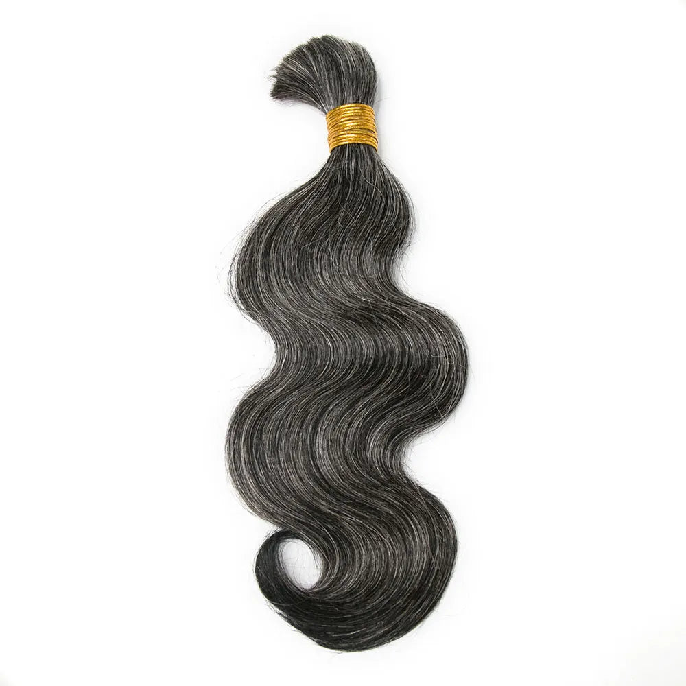 Salt and Pepper Body Wave Bulk Human Braiding Hair
