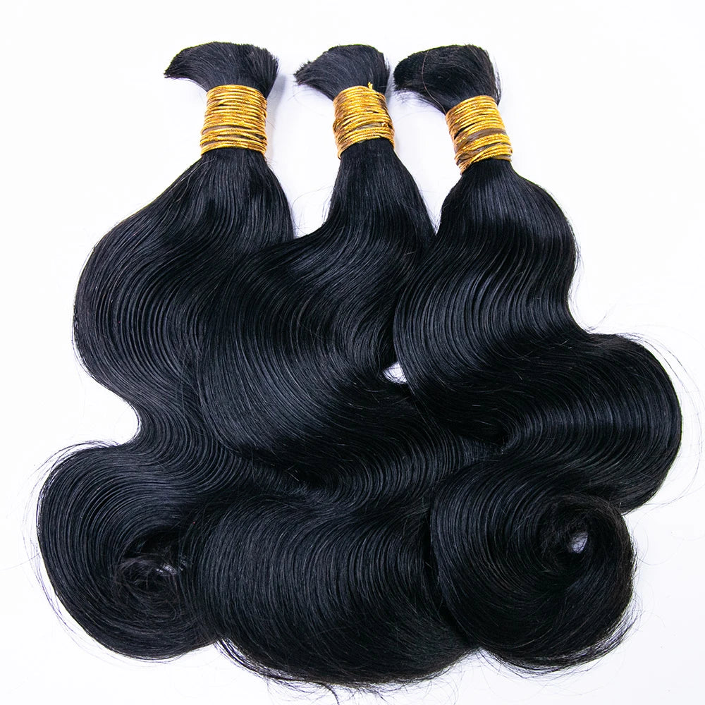 Flash Sale | #1B Double Drawn Burmese Body Wave Braiding Hair
