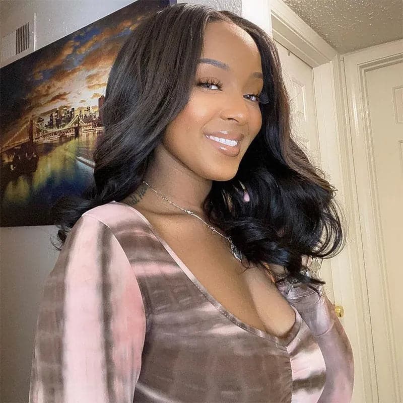 Body Wave Texture Human Hair U Part Wig AU04