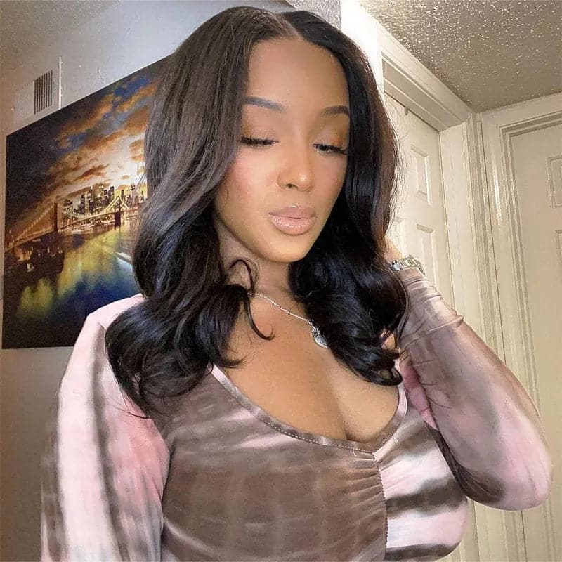 Body Wave Texture Human Hair U Part Wig AU04