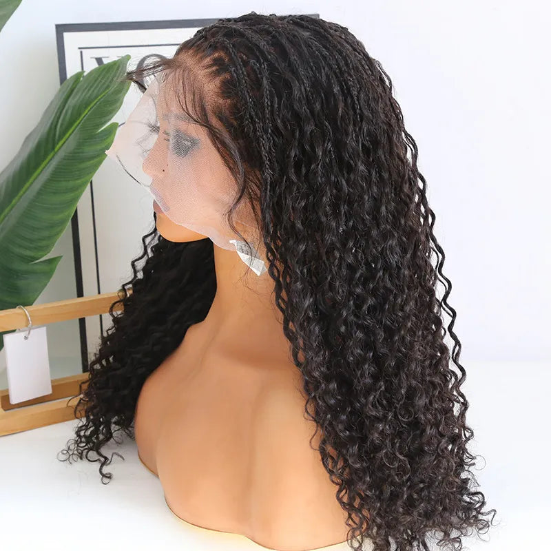full lace human hair box braids wig