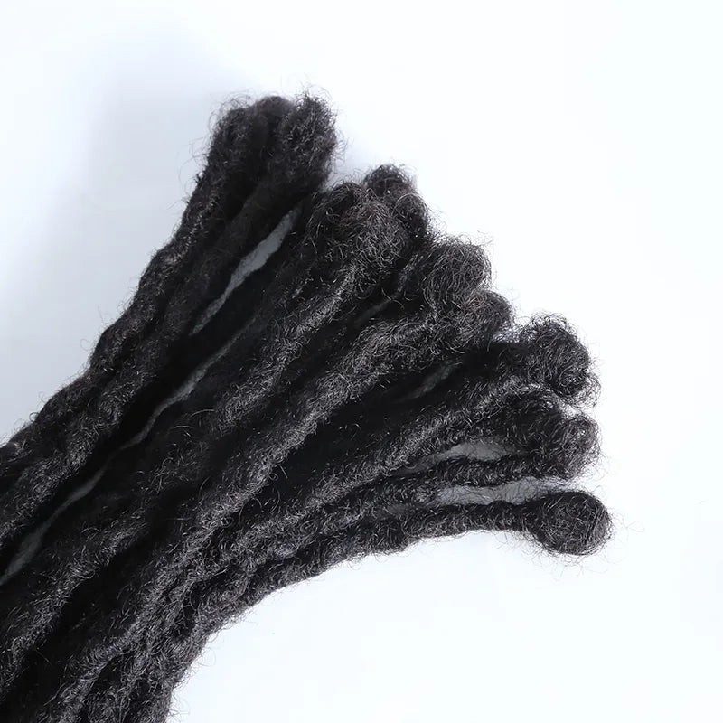 Loop Human Hair Loc Extensions With Curly Ends  - Natural Black #1B