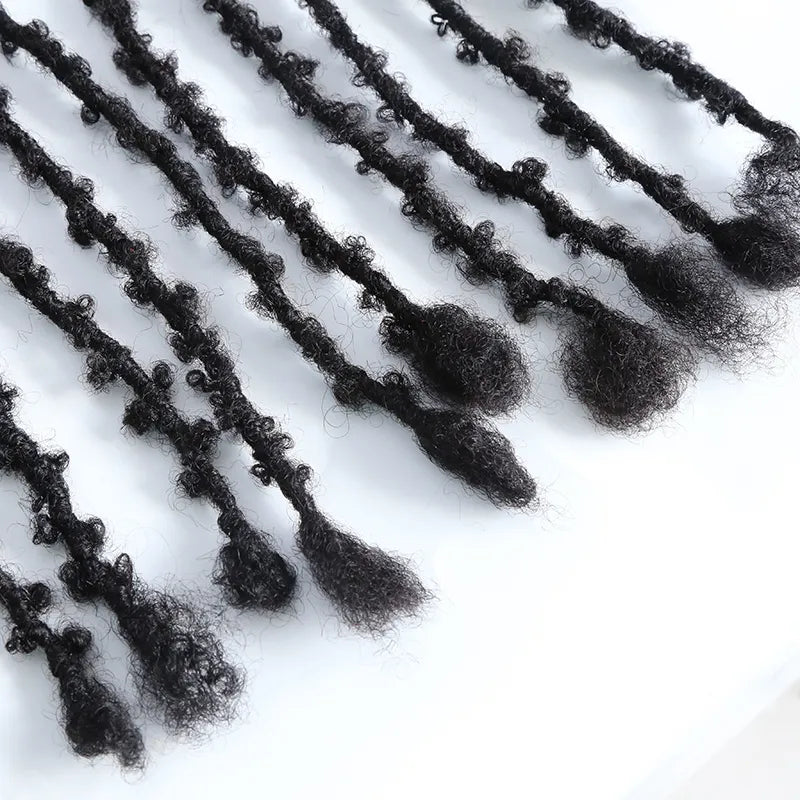 Butterfly Distressed Boho Loc Extensions Human Hair - Natural Black #1B