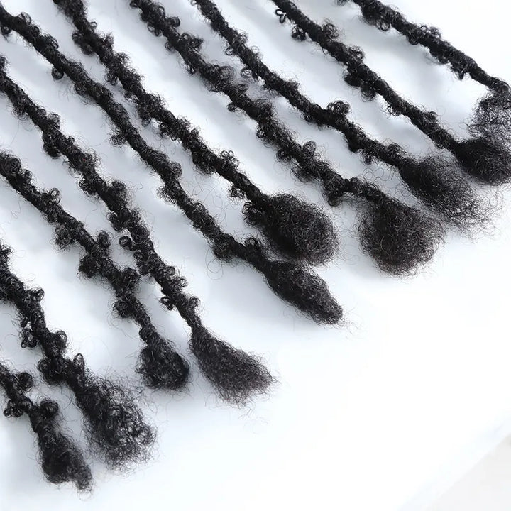 Butterfly Distressed Boho Loc Extensions Human Hair - Natural Black #1B