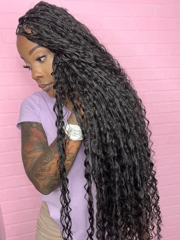 Water Wave Bulk Hair Extensions for Boho Knotless Braiding