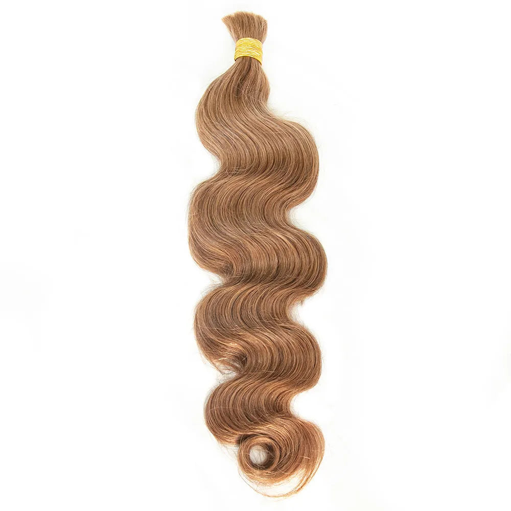 #30 Light Brown Body Wave Bulk Human Hair For Braiding