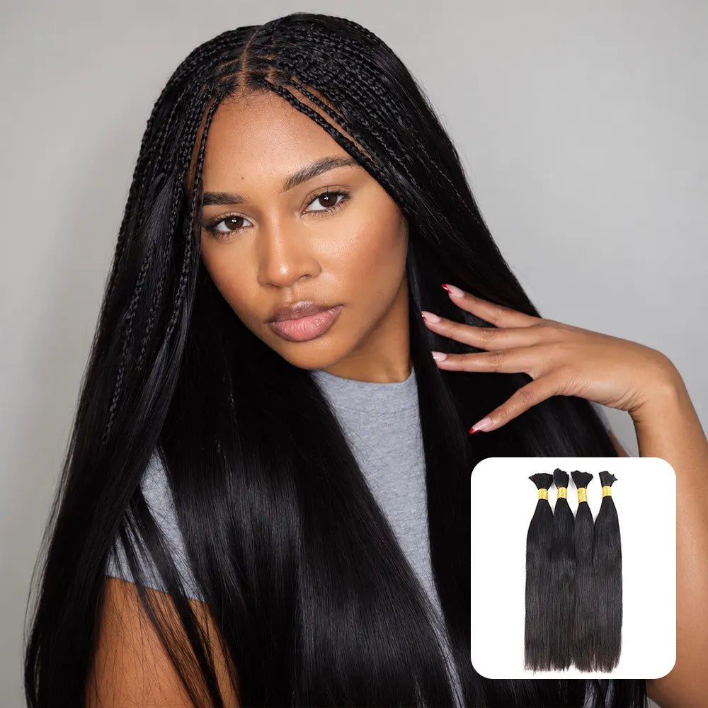 Ywigs bulk braiding hair silk straight for braid styling