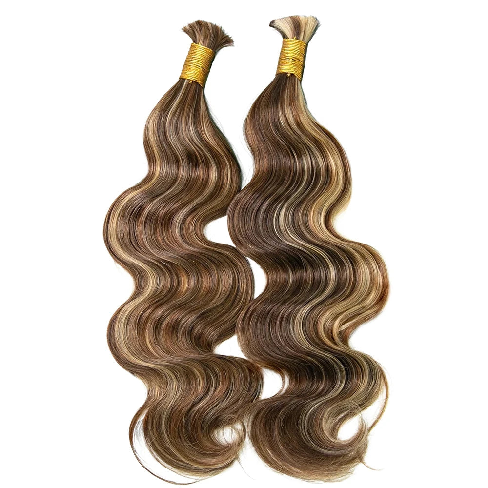 Braiding Hair for Woman Body Wave Bulk Human Mix Color