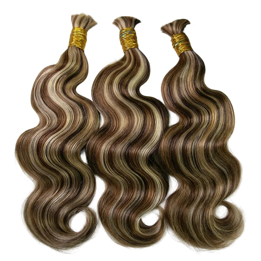 Braiding Hair for Woman Body Wave Bulk Human Mix Color