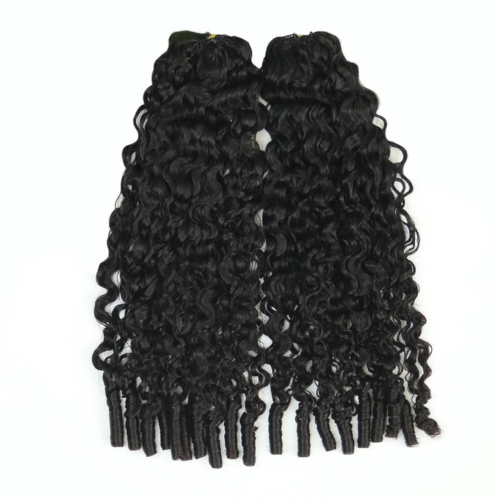 Ywigs Burmese Water Curly Human Crochet Hair front view