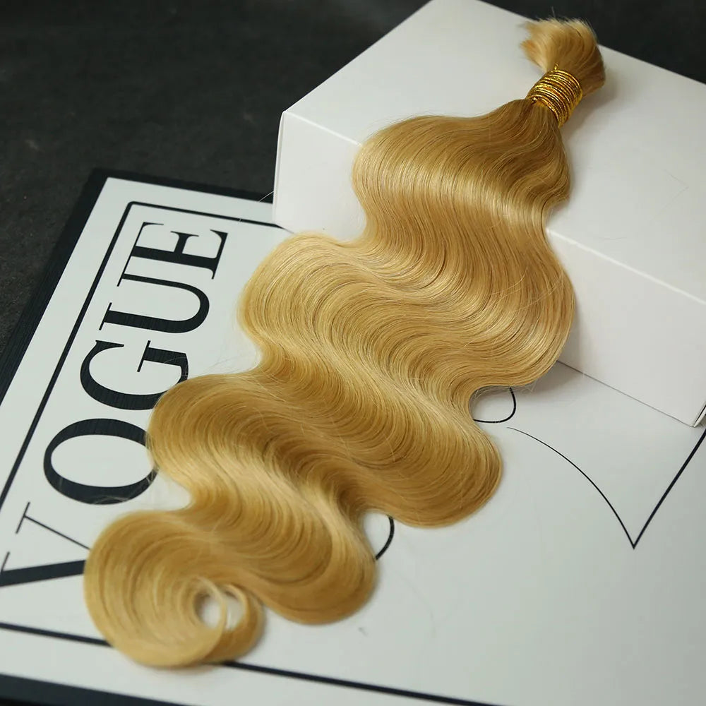 #27 Honey Blonde Body Wave Bulk Human Braiding Hair
