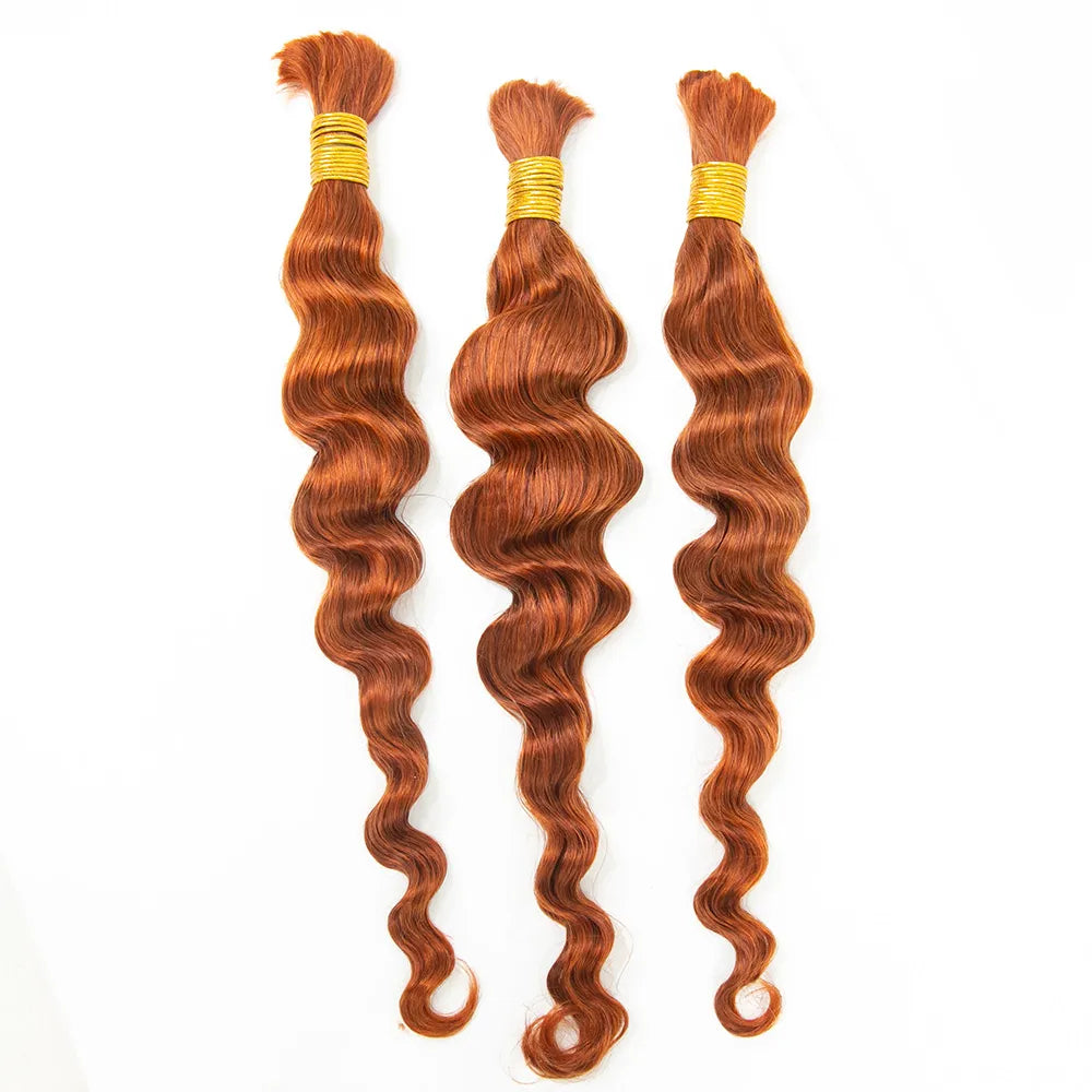 color 350 ginger human braiding hair loose wave