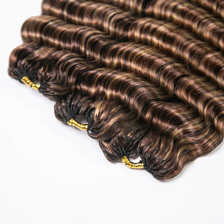 color #4/#27/#30 deep wave human crochet hair