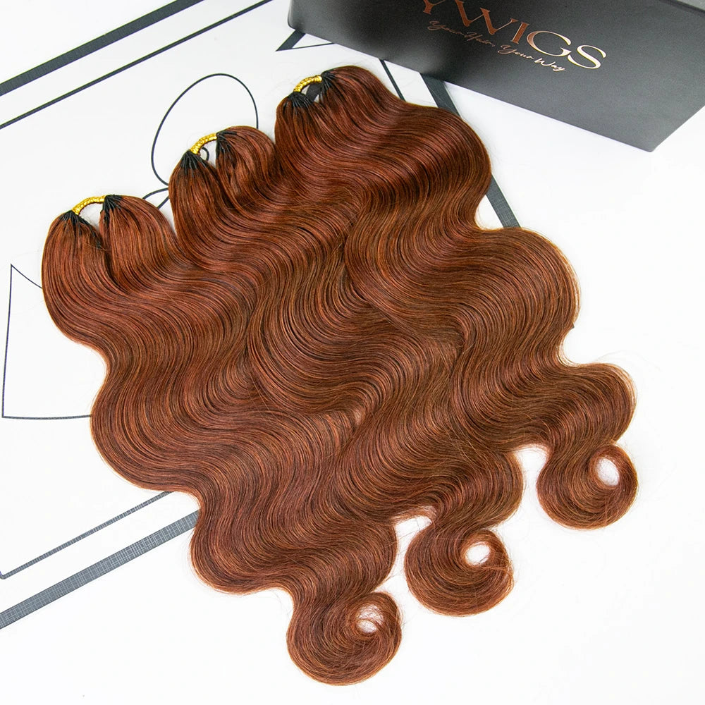 copper color body wave crochet hair for protective styles