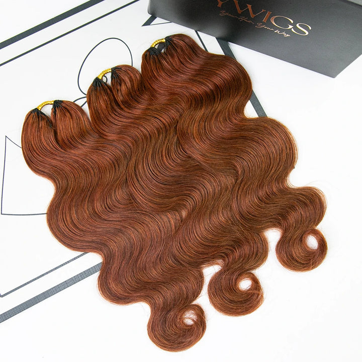 copper color body wave crochet hair for protective styles