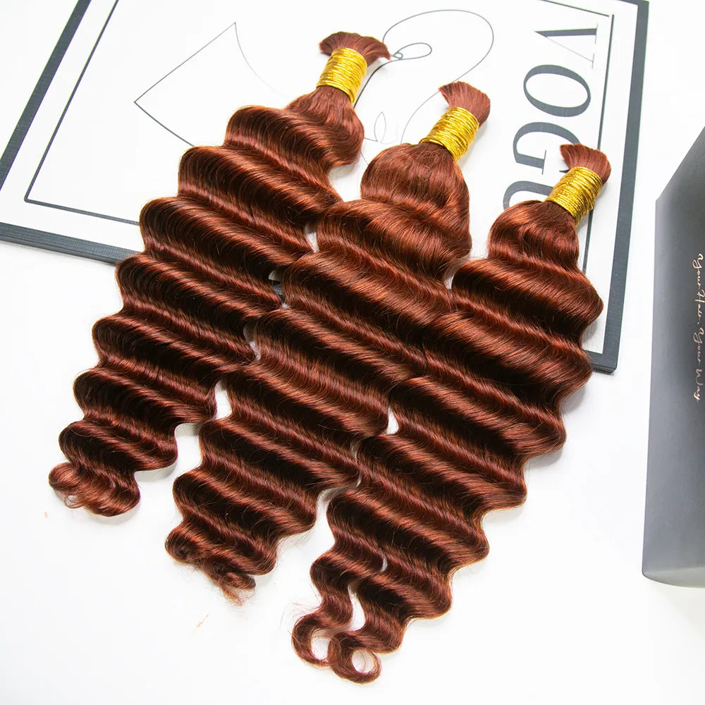 copper color deep wave bulk braiding hair