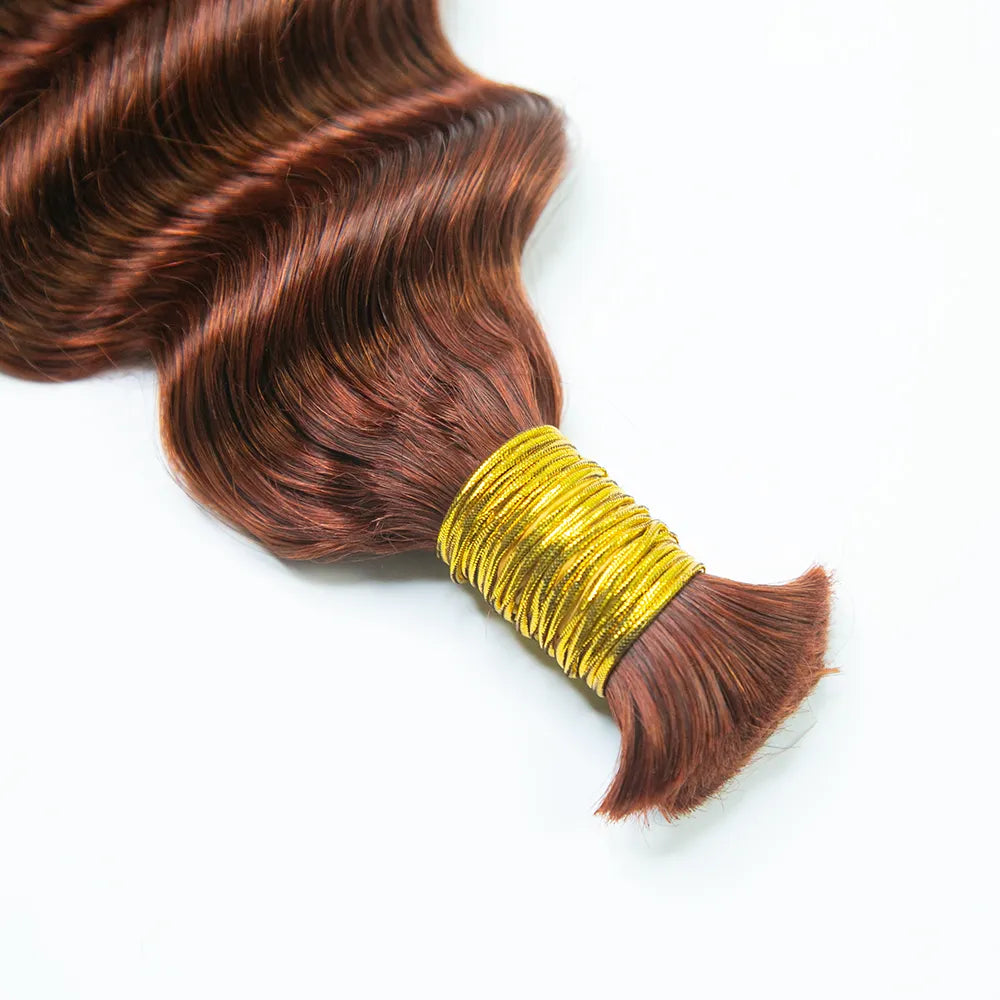 copper color deep wave bulk hair for braiding