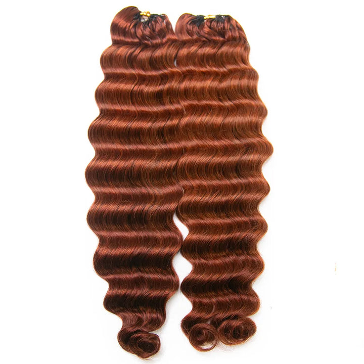 copper color deep wave crochet human hair