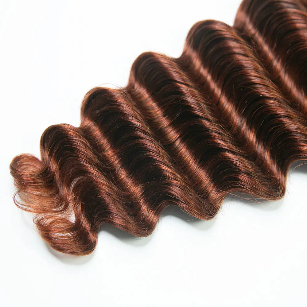 copper color deep wave human bulk hair