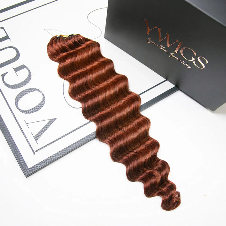 copper color deep wave human crochet hair