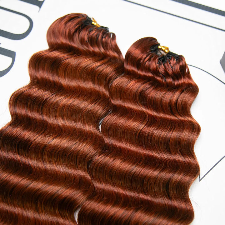 copper deep wave crochet human hair