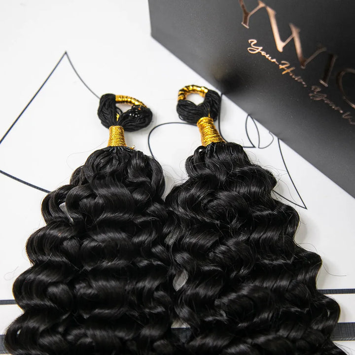 crochet hair natural black machine made feather human hair extension