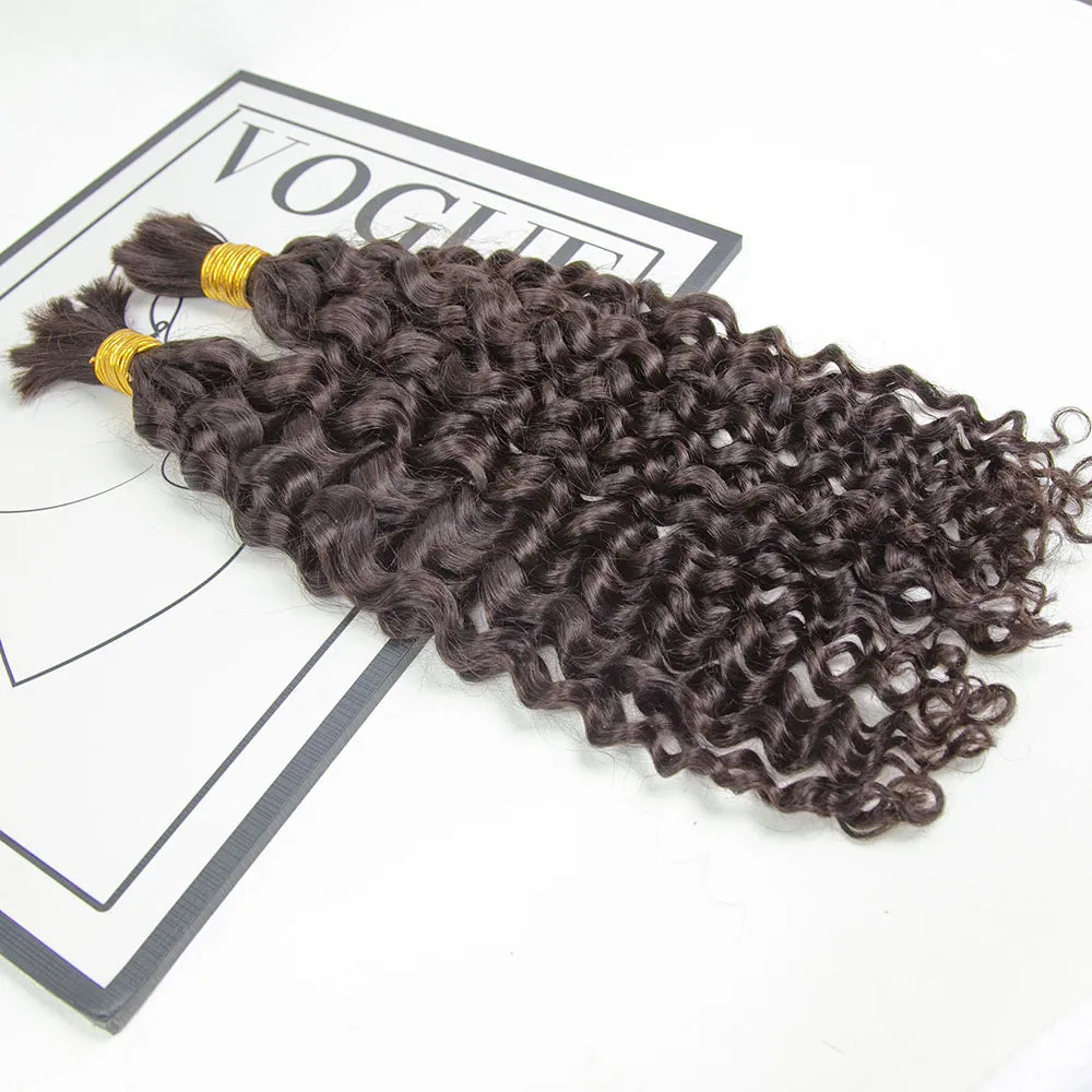 #2 Dark Brown Spanish Curl Bulk Human Braiding Hair