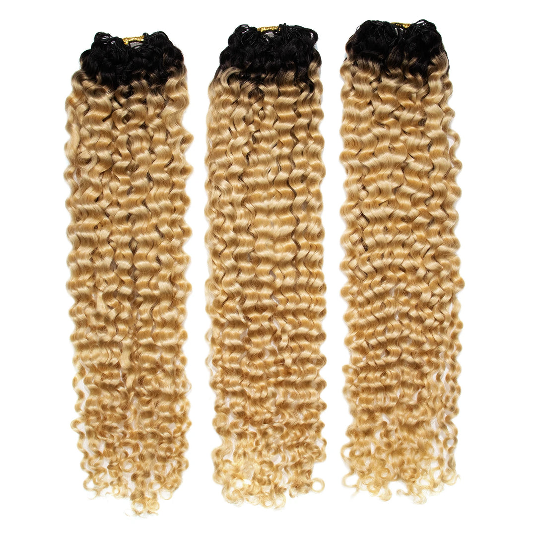 Ywigs #D4/30 Mix Color Blend Loose Deep Wave Human Crochet Hair front view
