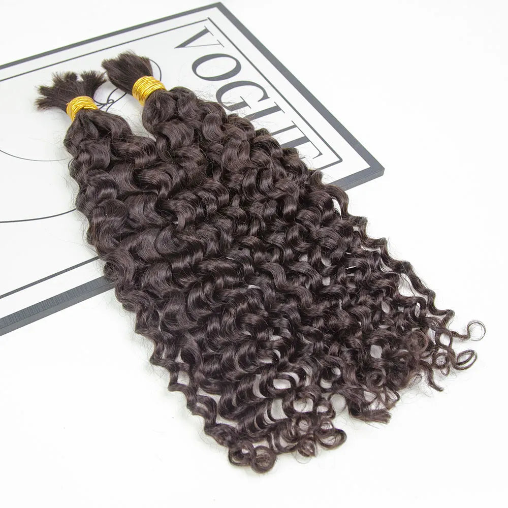 #2 Dark Brown Spanish Curl Bulk Human Braiding Hair