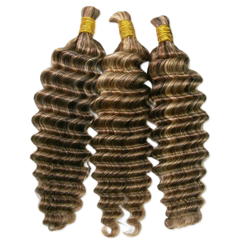 ywigs 4/27/30/613 Deep Wave Bulk Human Braiding Hair