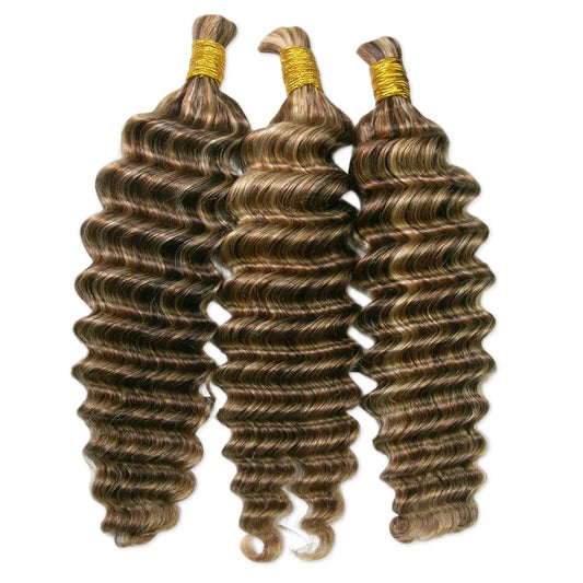 ywigs 4/27/30/613 Deep Wave Bulk Human Braiding Hair