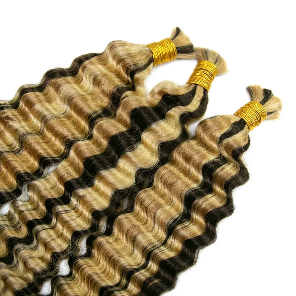 Mix Color Blend 4/27/613 Deep Wave Bulk Human Braiding Hair