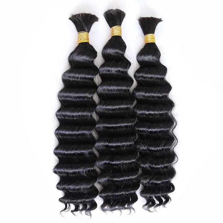 deep wave bulk human hair bundles