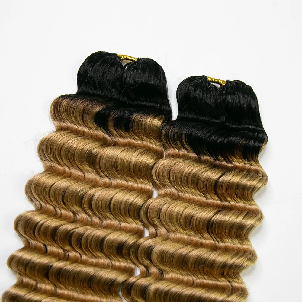 deep wave crochet hair ombre blonde