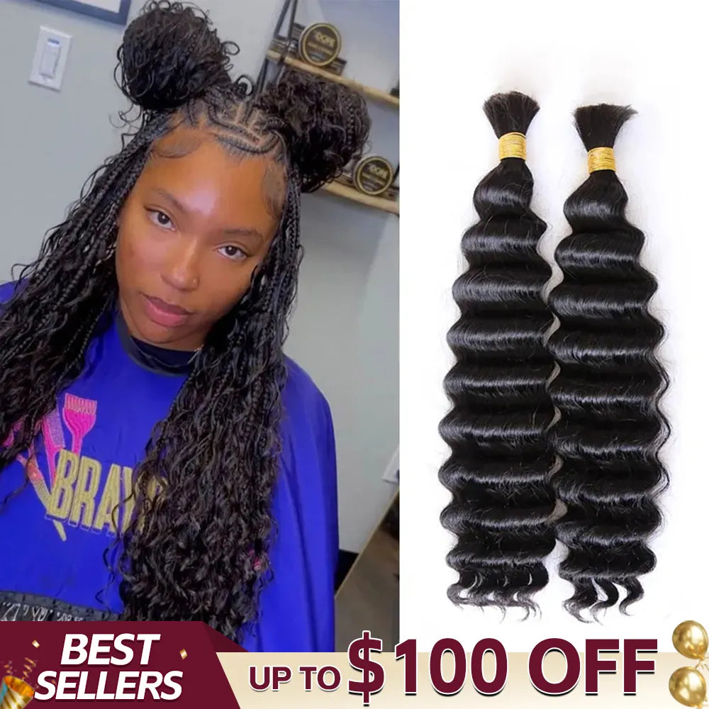 deep wave double drawn bulk hair up to 100 off