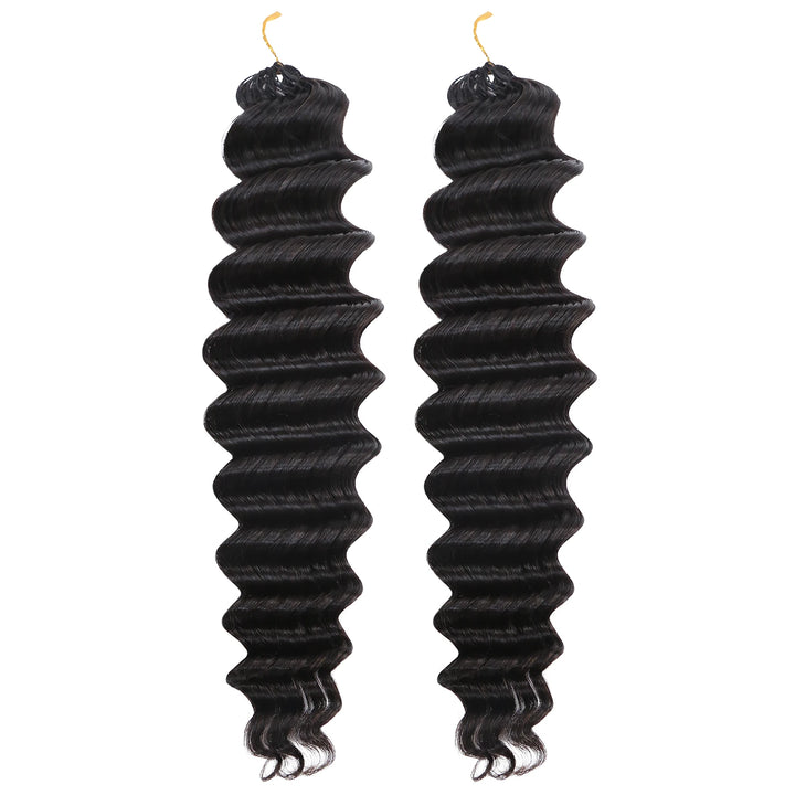 Ywigs Deep Wave Human Crochet Hair for Miracle Knots front viewYwigs Deep Wave Human Crochet Hair for Miracle Knots front view